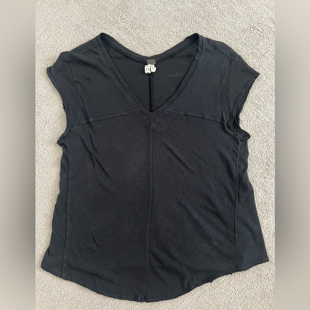 We The Free Black V-Neck Tee